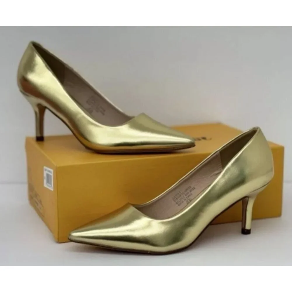 CHASE+CHLOE/ Julian-1/ Gold Metallic / Pointed-Toe Heels With 3-Inch Stiletto